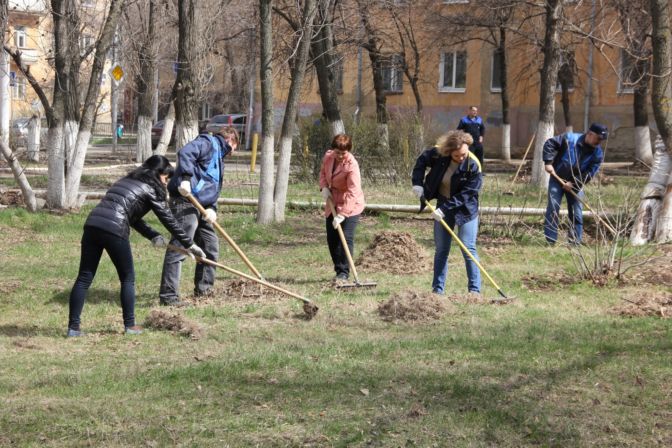 Работа людей весной. Весенний труд для детей. Труд людей весной. Уборка в саду весной. Белят деревья в городе.